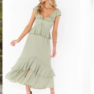 Show Me Your Mumu - Reese Ruffle Dress - Moss Green